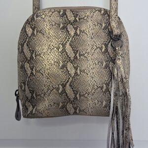 EUC HOBO Metallic Snakeskin Nash Crossbody